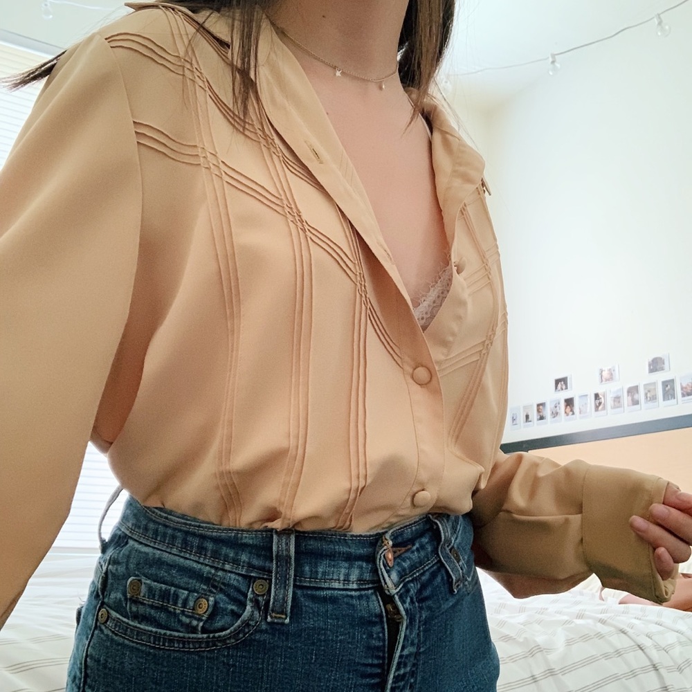 Vintage Button Up Blouse [XXL]